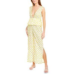 Ash & Eden Womens  Shental Jumpsuit, Yellow
